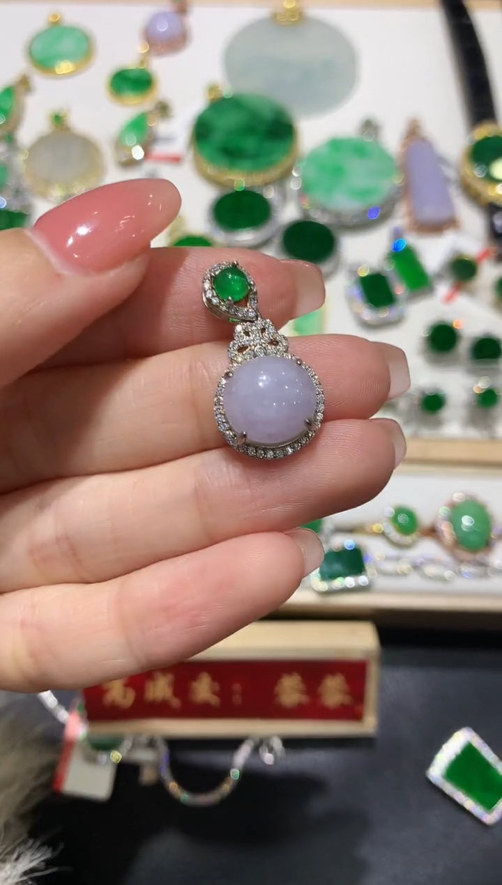 【闪购商品】翡翠吊坠(不含链)银S925镶嵌15多人多样性随机发货1件