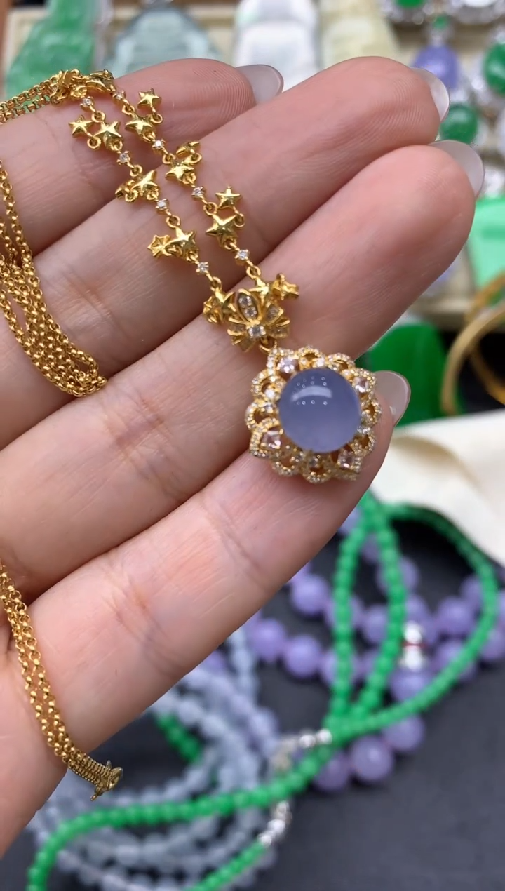 【闪购商品】翡翠颈饰18K金镶嵌408-中国好珍宝