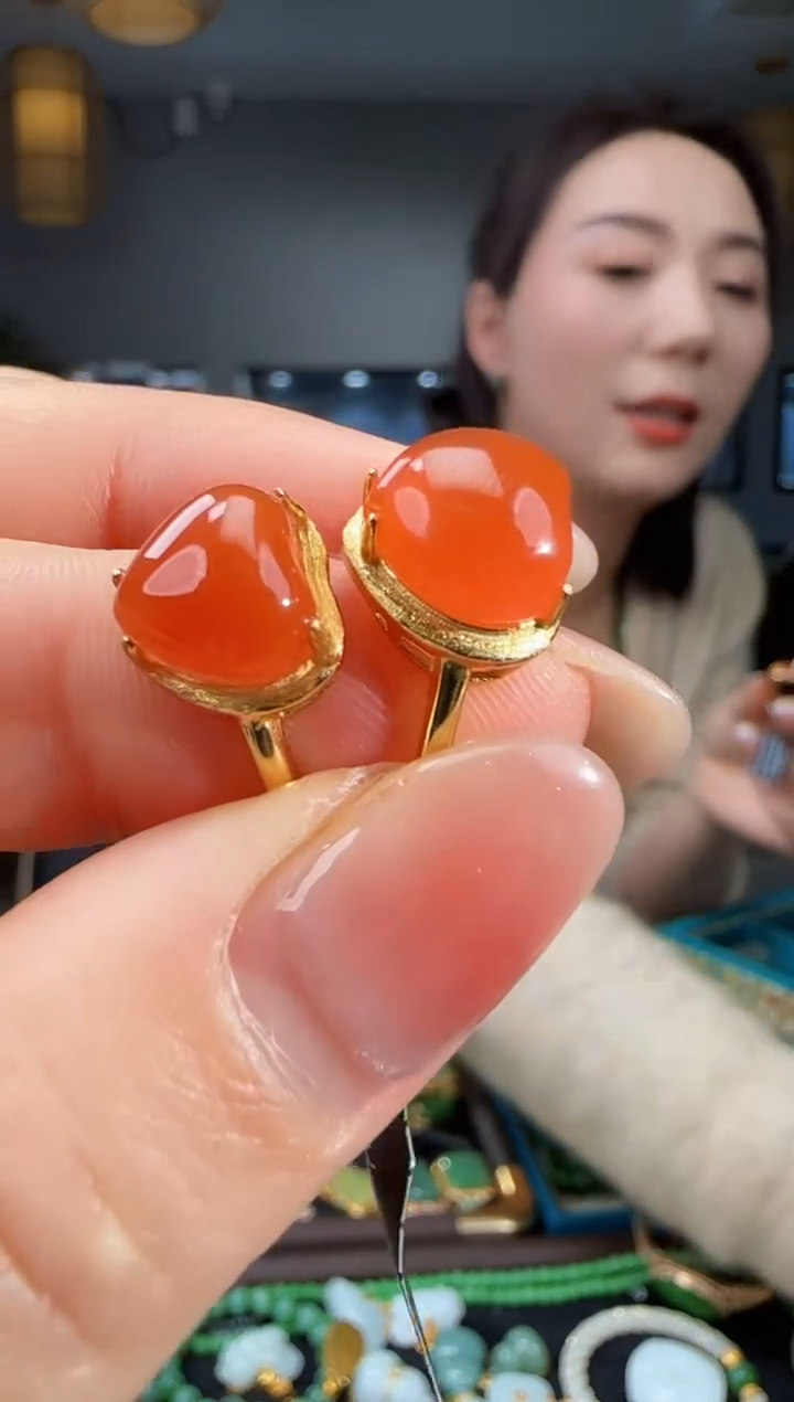 银S925镶嵌南红玛瑙戒指多样性发货拍一发一 