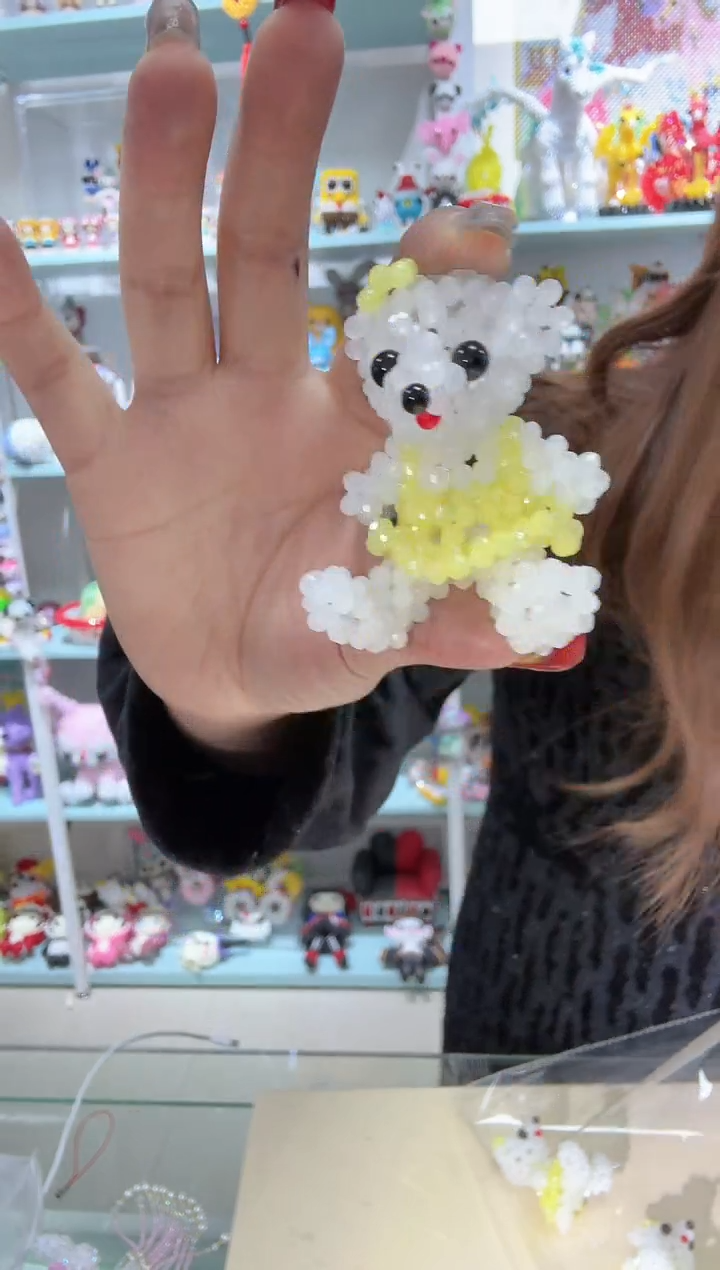 玻璃0468成品泰迪熊1个男熊柠檬黄