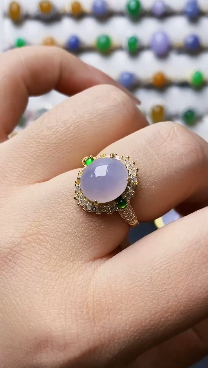 银S925镶嵌戒指翡翠0360