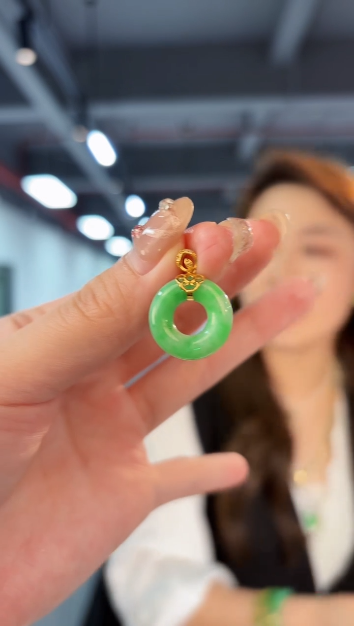 【闪购商品】翡翠颈饰18K金镶嵌缅料A货/支持复检/一件