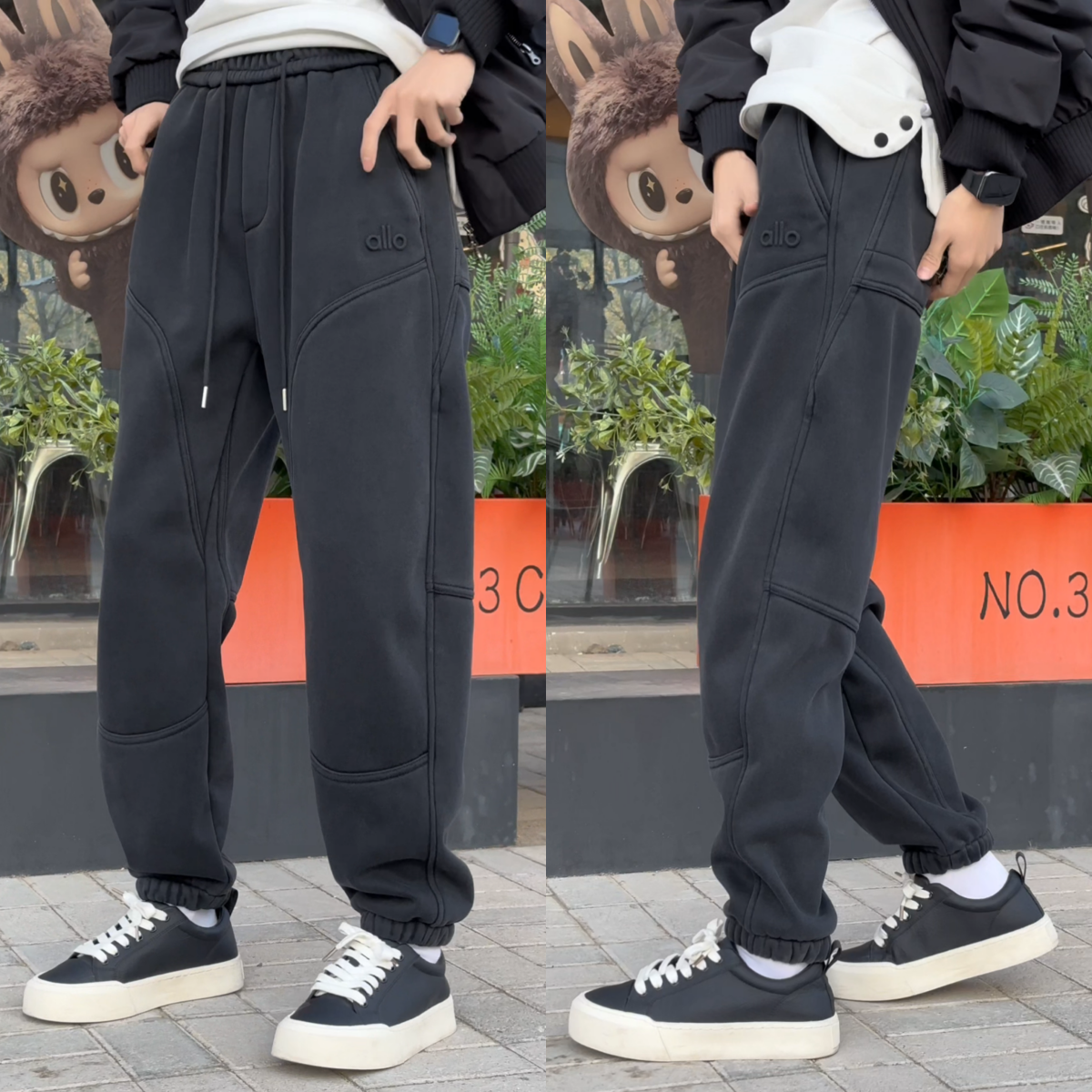 时尚休闲舒适微弹宽松痞帅秋冬潮流复古做旧男款百搭束脚休闲裤