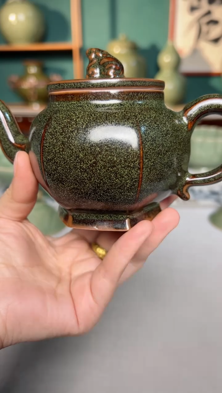 【闪购商品】其他耀州窑茶叶末釉六方莲子壶特价