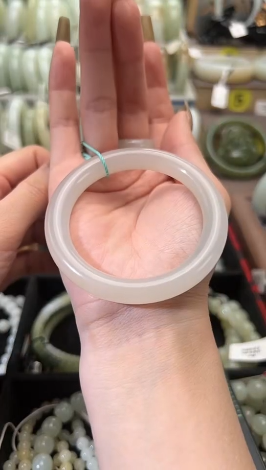 【闪购商品】和田玉手镯未镶嵌青海料烟紫手镯51+/35.7克