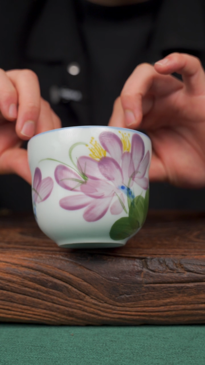 【闪购商品】瓷片41寻一缕瓷香杯釉下手工手绘瓷器