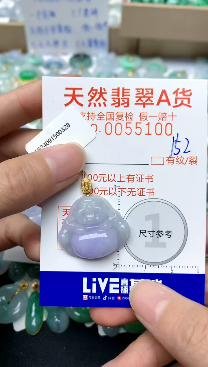 【闪购商品】翡翠颈饰18K金镶嵌152天然A货翡翠