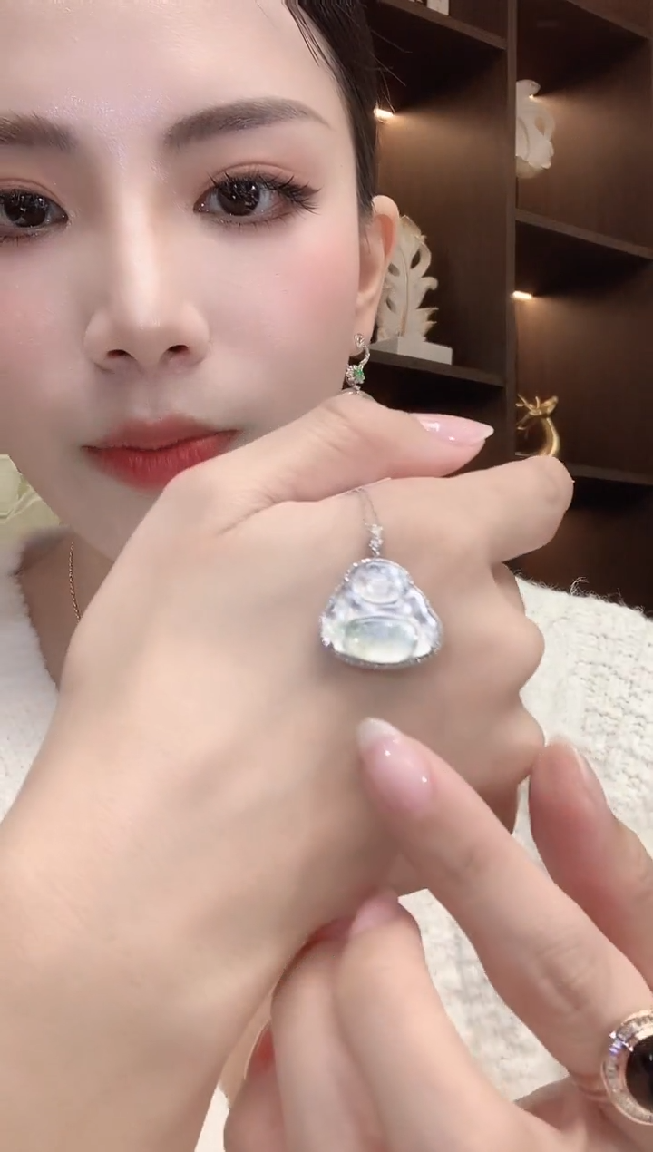 吊坠(不含链)18K金镶嵌翡翠A29