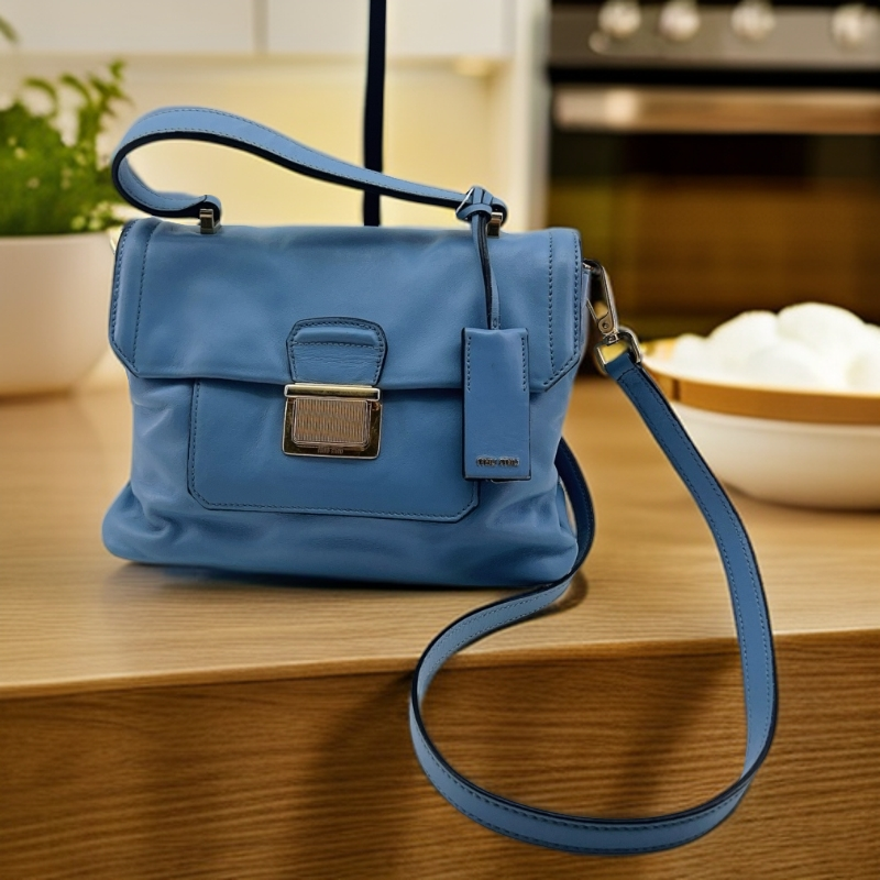 95新 MIU MIU/缪缪 蓝色手提单肩包 1670 3393