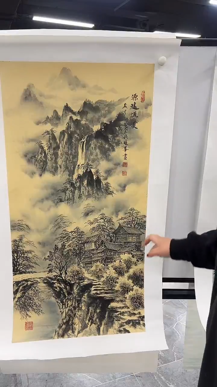 国画山水画手绘作品
