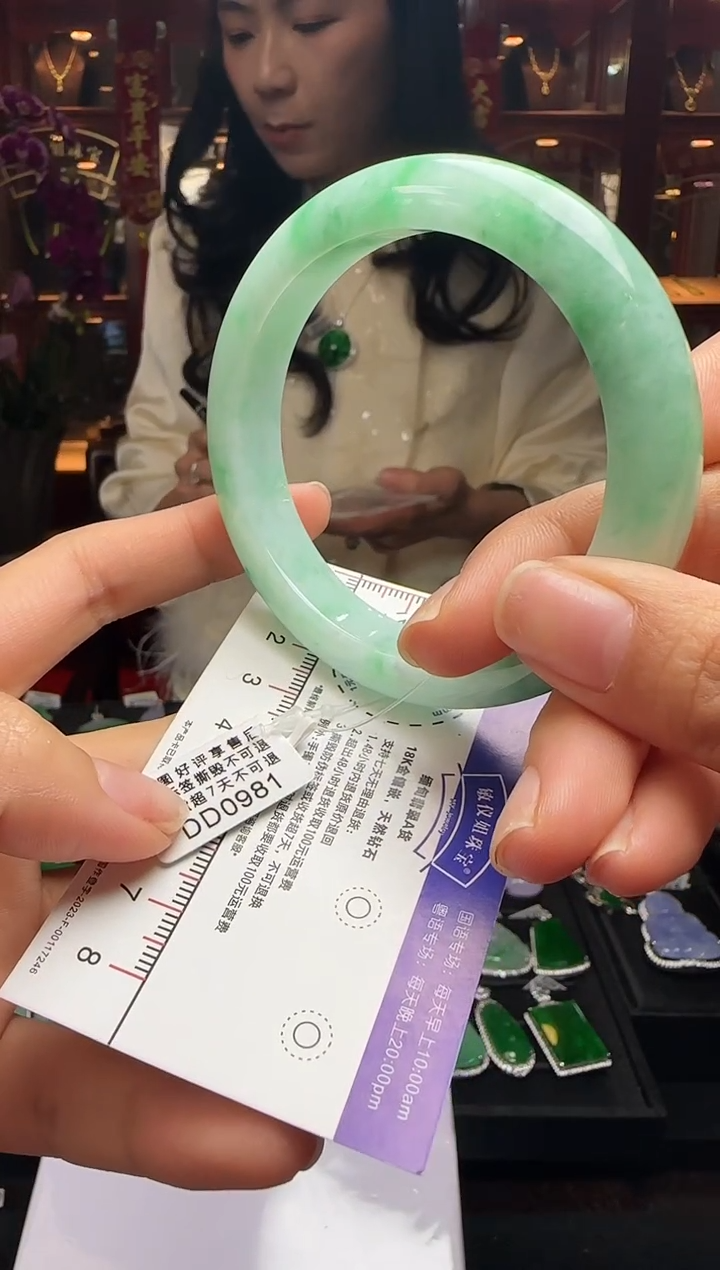 【闪购商品】翡翠手镯未镶嵌59正圈DD0981(100元运营费