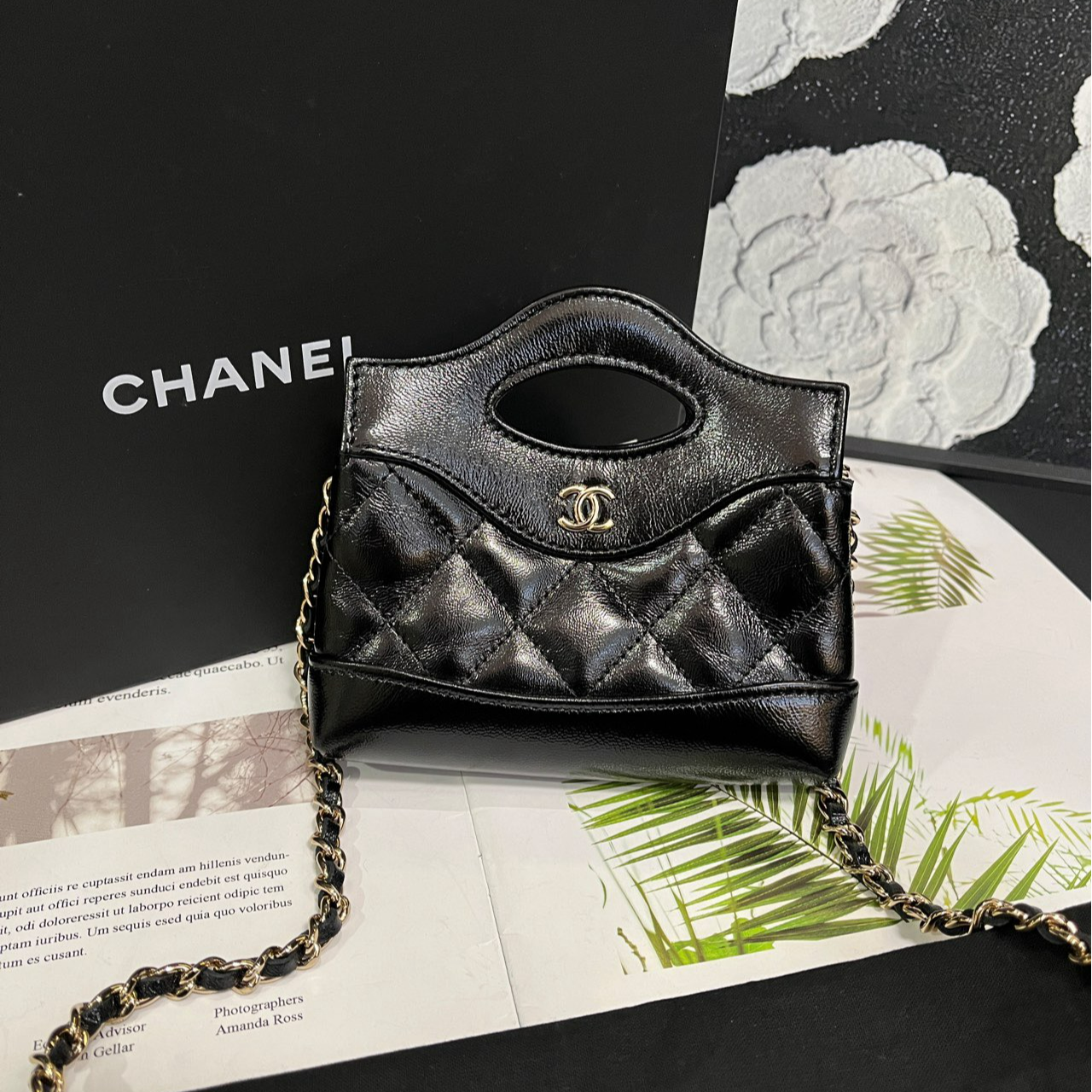 95新 Chanel/香奈儿  黑金24S mini 31bag斜挎包B1476
