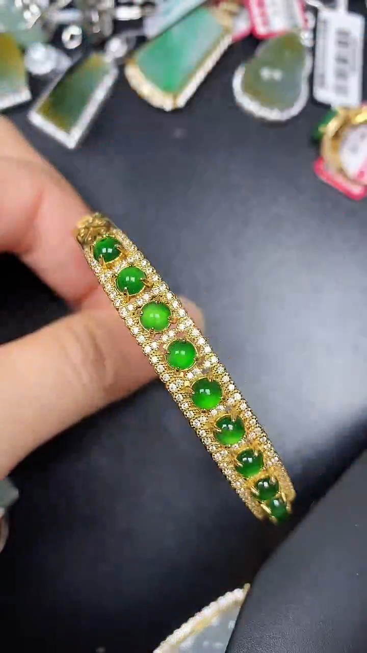 银S925镶嵌戒指翡翠9900