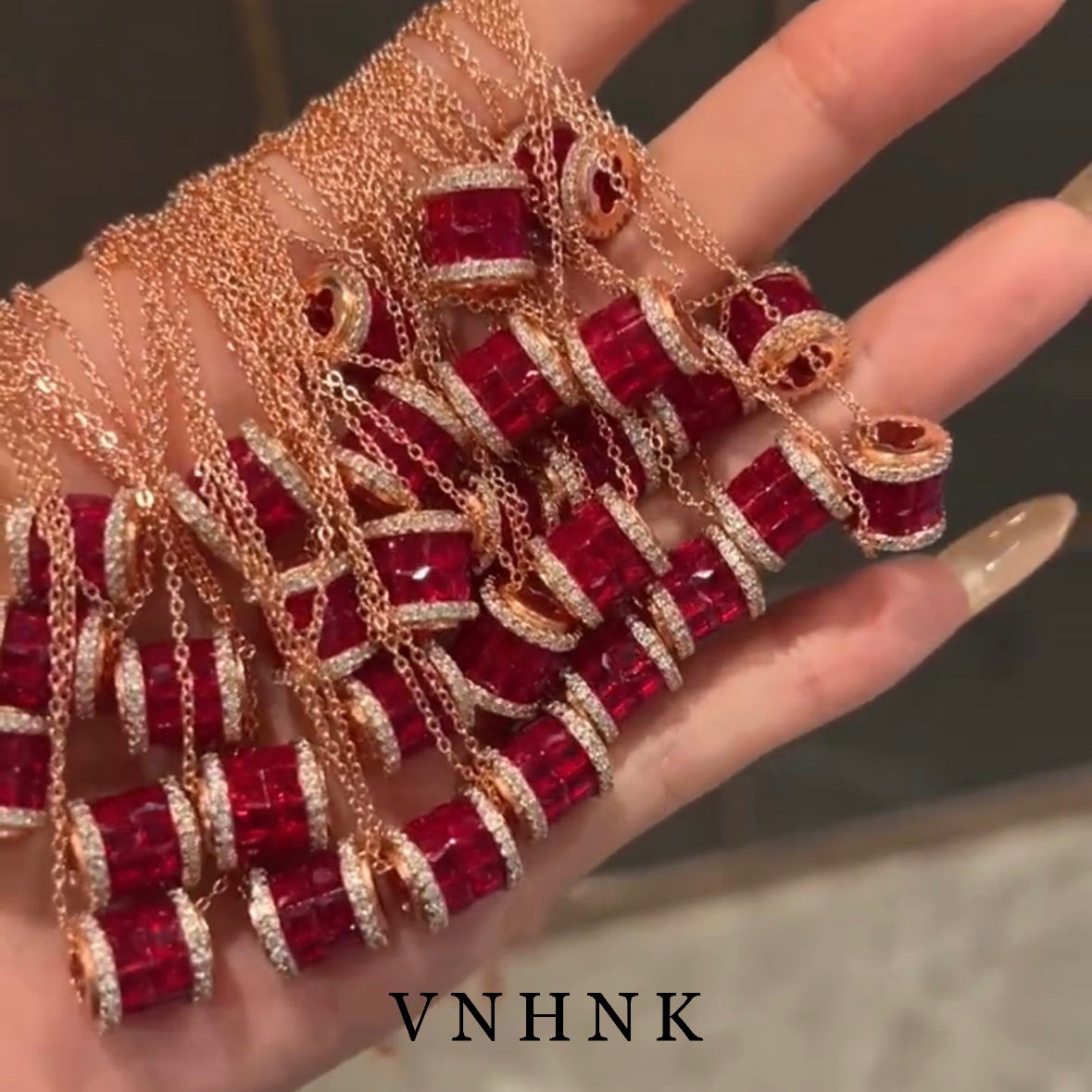 铜合金合成锆石项链 美可儿   F2  玫瑰色(48cm)时尚气质项链预售