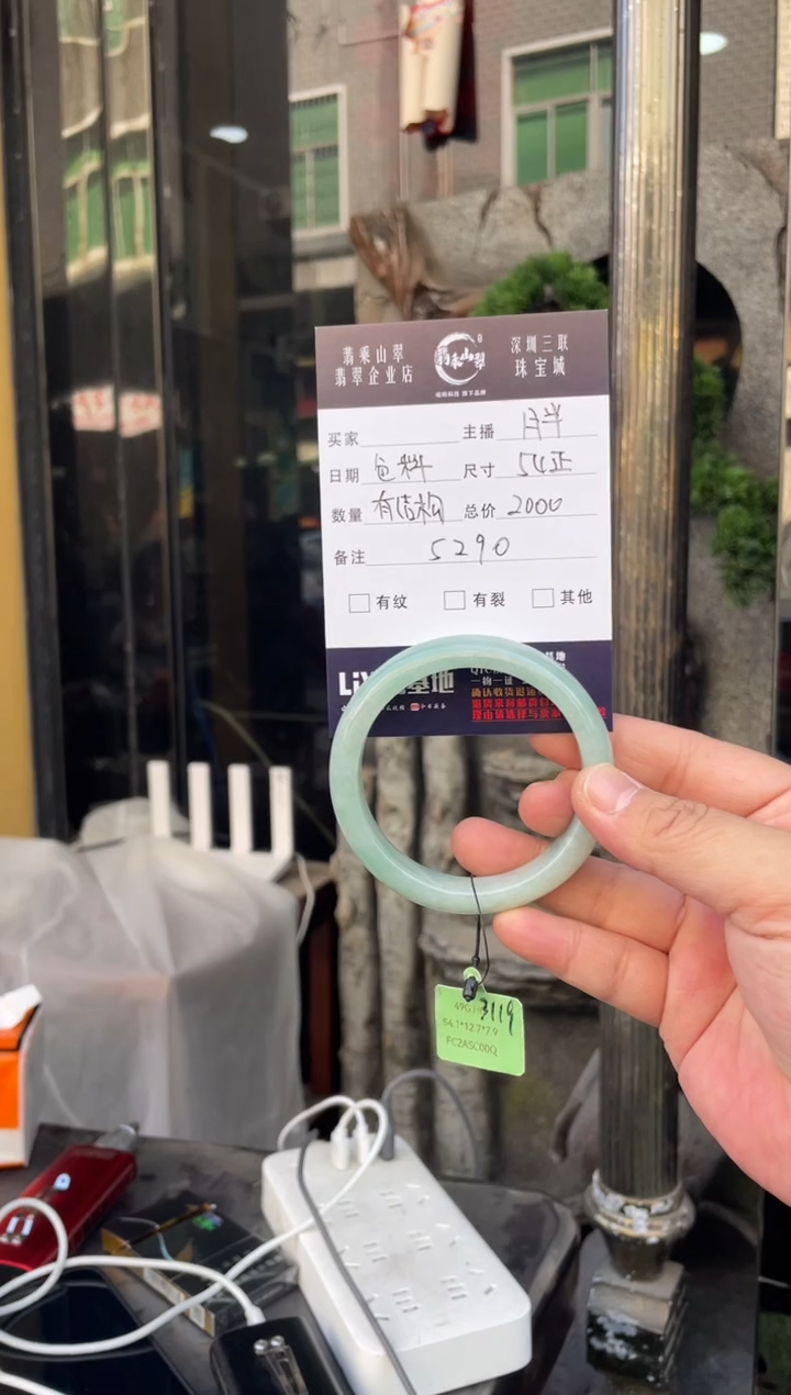 未镶嵌手镯翡翠W 54正圈 5290