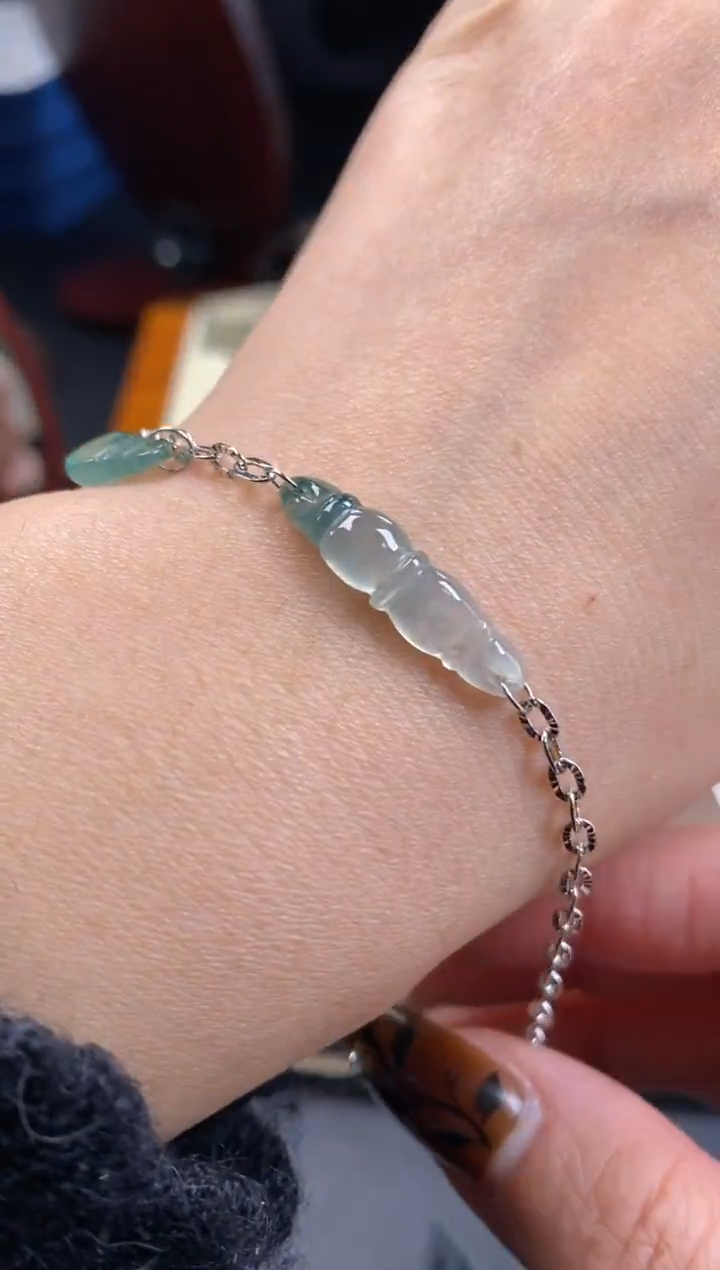 颈饰银S925镶嵌翡翠19453