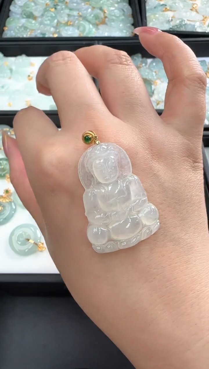 【闪购商品】翡翠颈饰18K金镶嵌250214134