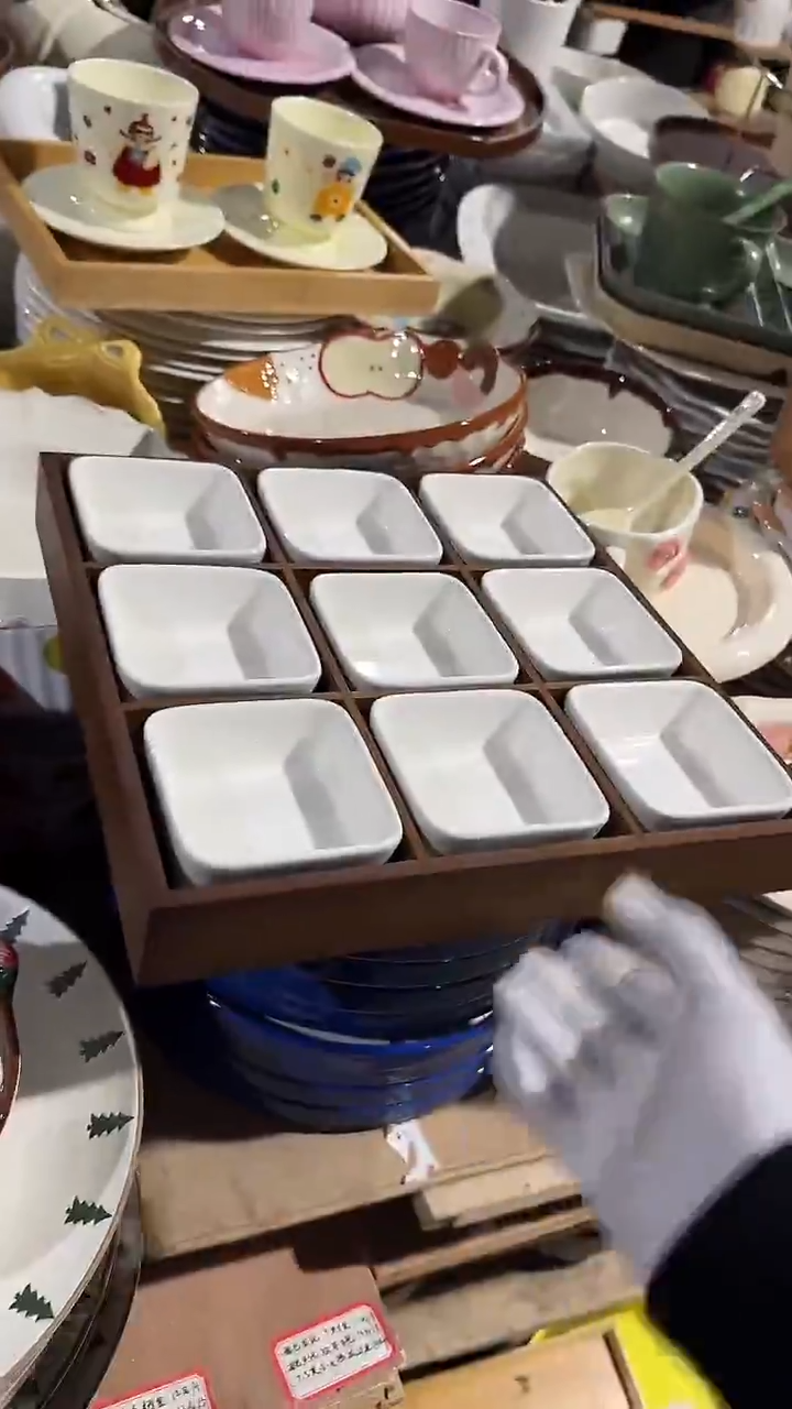 陶瓷九宫格方碗10件套微瑕 凑满20元包邮