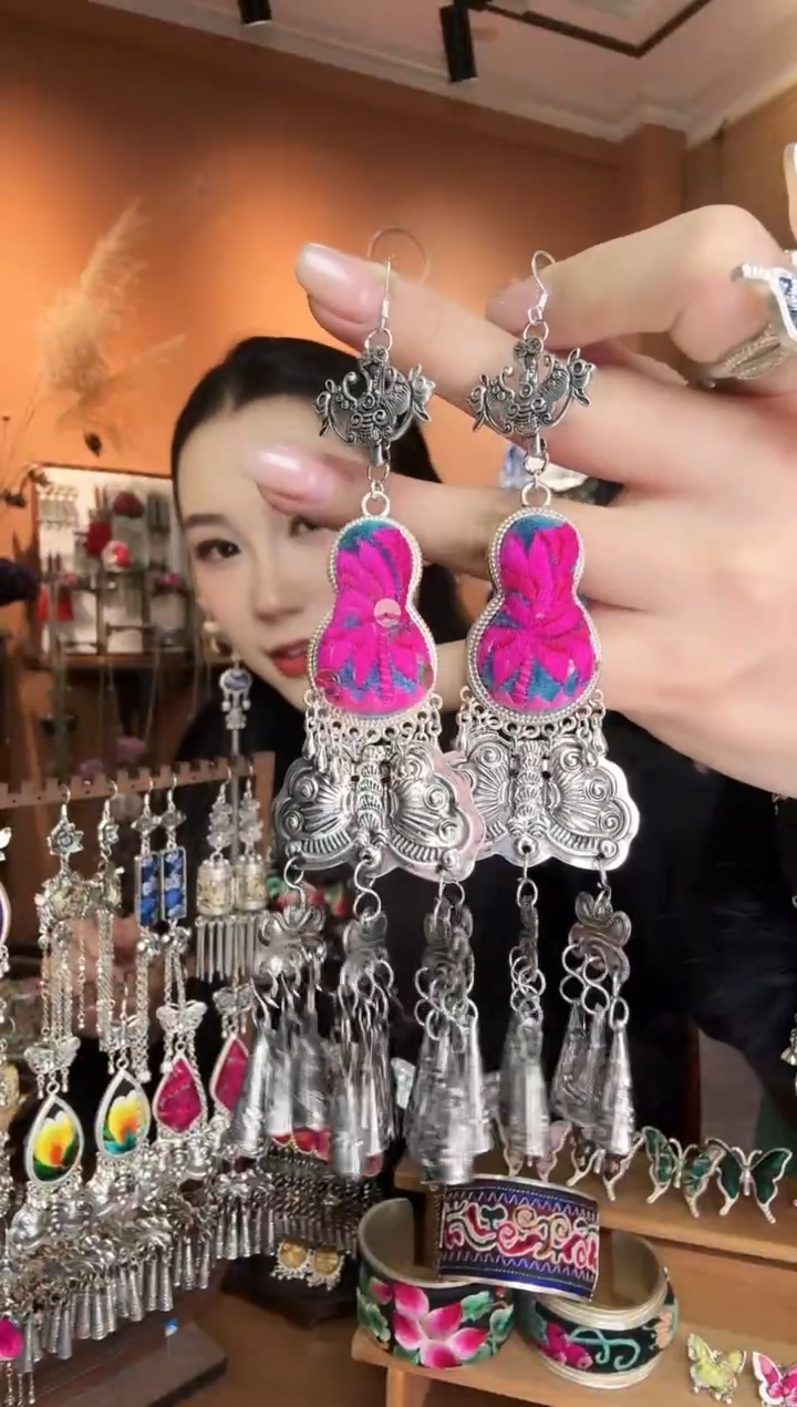 刺绣纯手工民族风耳环