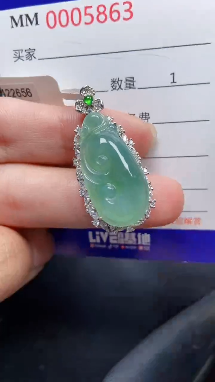 颈饰银S925镶嵌翡翠5863
