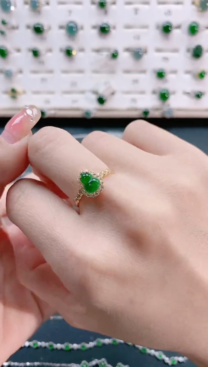 【闪购商品】翡翠戒指银S925镶嵌天然翡翠