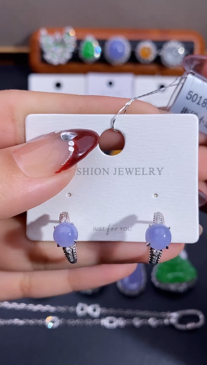 【闪购商品】翡翠耳饰18K金镶嵌耳饰