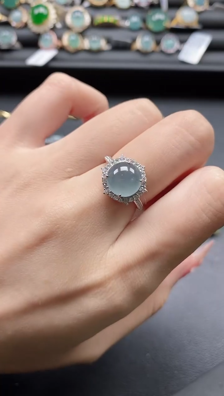 【闪购商品】翡翠戒指银S925镶嵌111111-