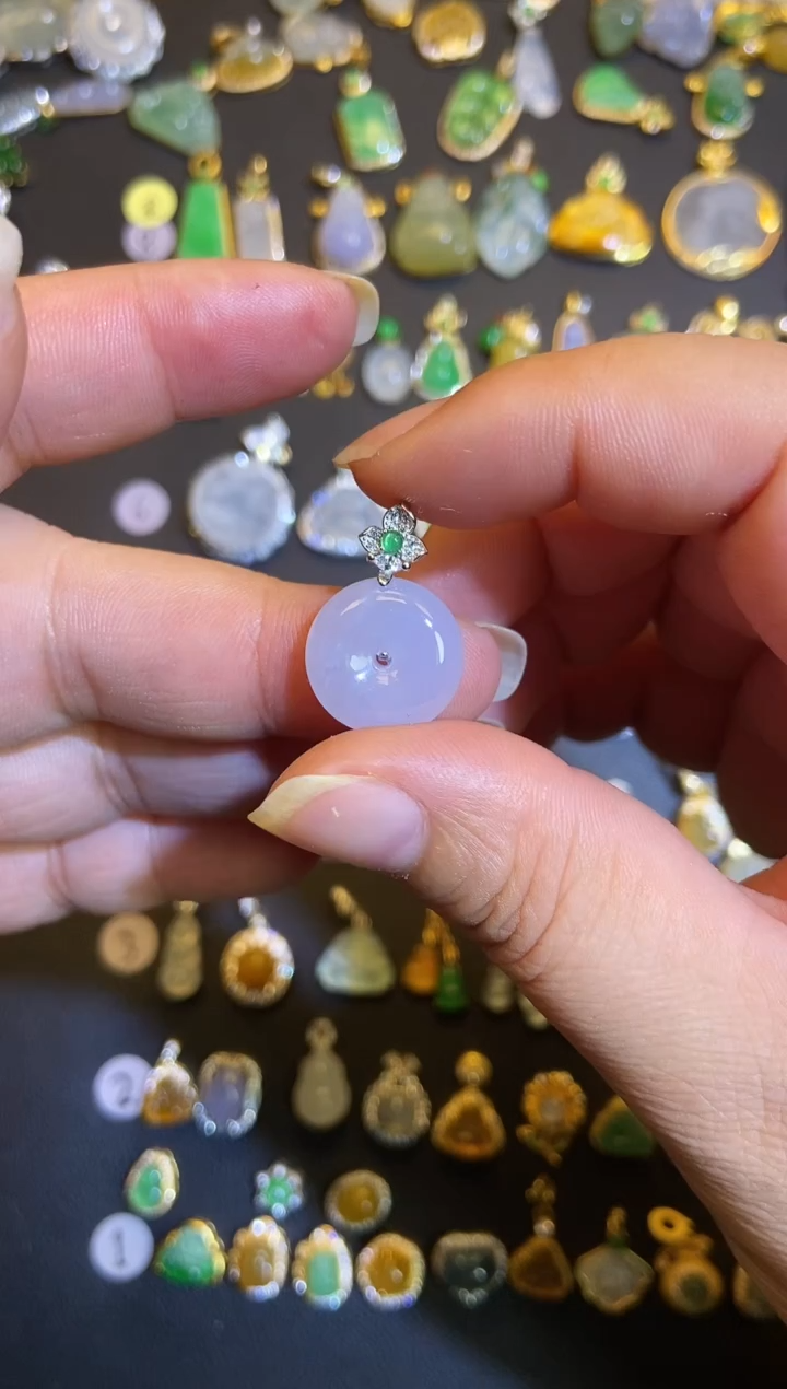 吊坠(不含链)银S925镶嵌翡翠1