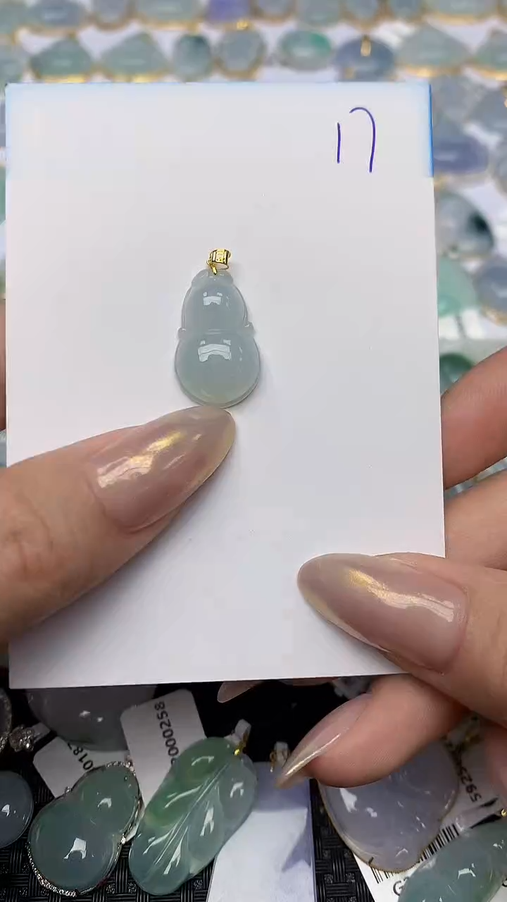 【闪购商品】翡翠颈饰18K金镶嵌天然翡翠A货