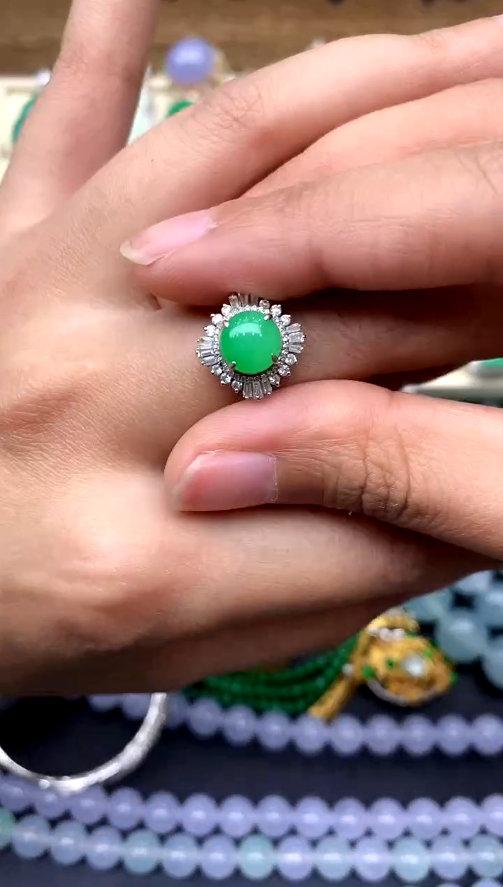 【闪购商品】翡翠戒指18K金镶嵌182-中国好珍宝