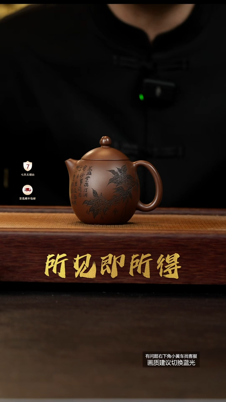 茶壶紫砂原矿深井底槽清刻绘龙蛋