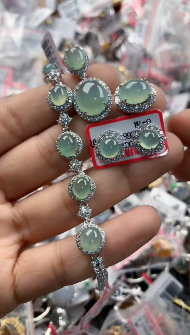 银S925镶嵌戒指翡翠14                9