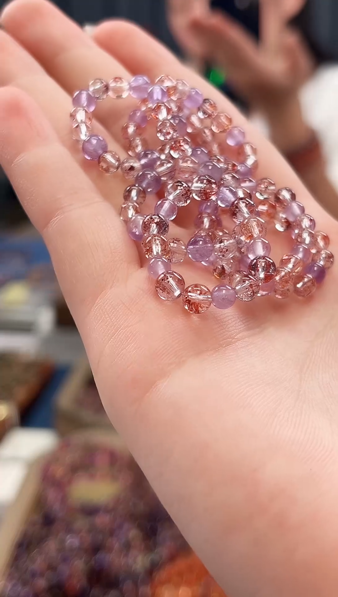 未镶嵌手串水晶金草莓超七戒圈4mm【多样性发一】