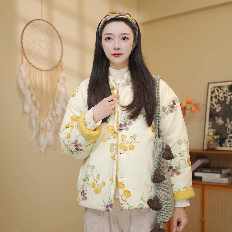 新疆长绒棉双面双穿纯棉花衣复古盘扣加厚国风棉袄棉服