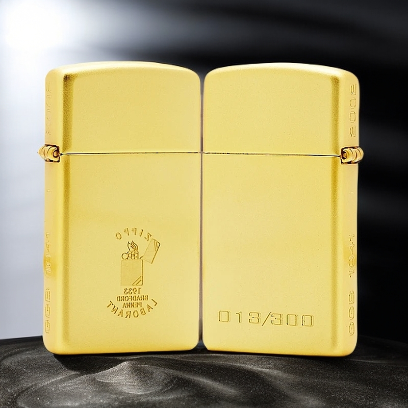 ZIPPO打火机 磨砂金小金砖GGB 1605煤油打火机 DYJ1