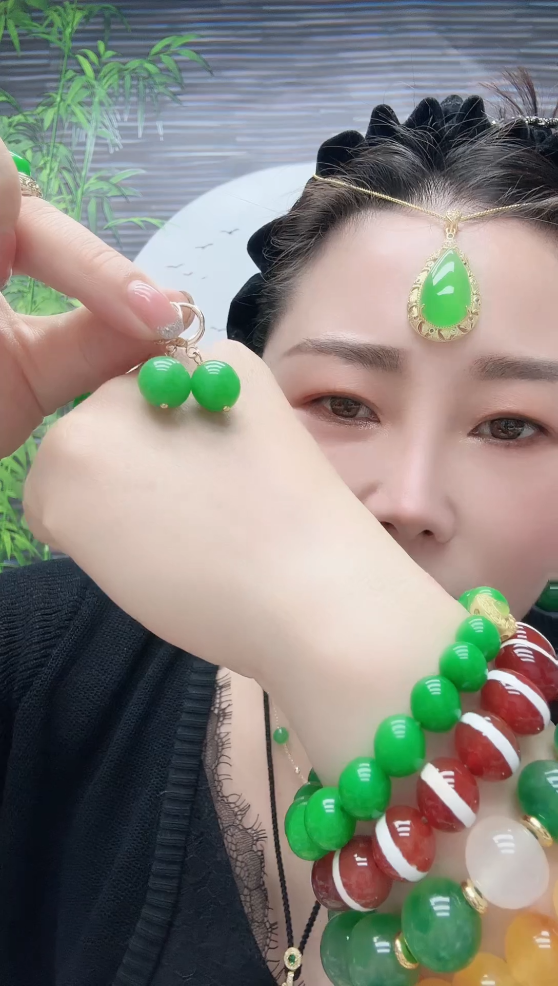 翡翠14K金镶嵌耳饰1号耳夹