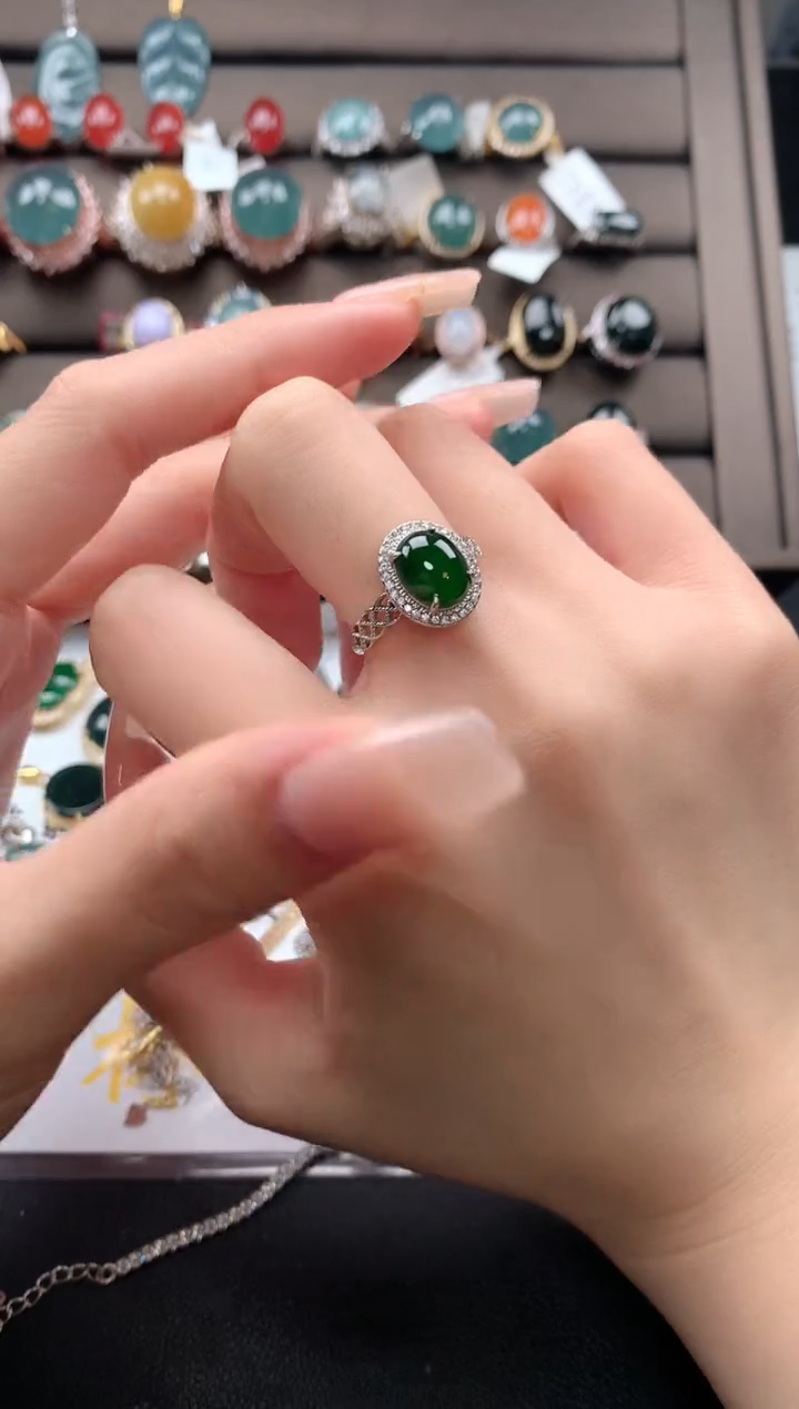 【闪购商品】翡翠戒指银S925镶嵌32131231