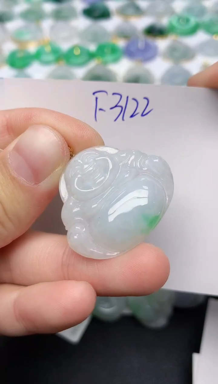 颈饰18K金镶嵌翡翠天然缅甸A货翡翠百元以上9元证书费自理