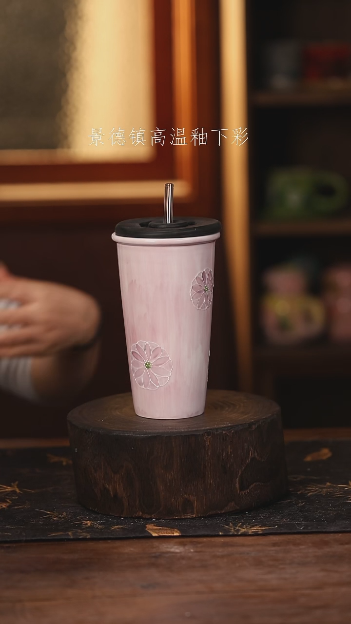 陶瓷 景德镇高温釉下手绘陶瓷@L191@