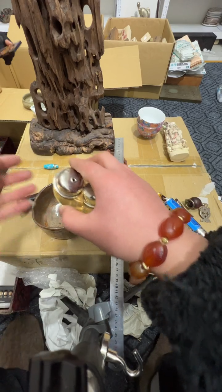 铜高缘中古美术工艺品