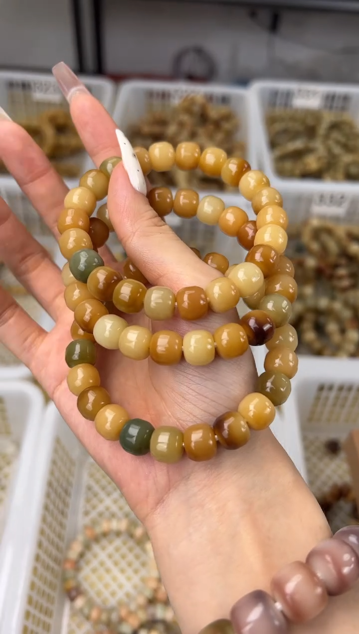 手串菩提根/象牙果卡10多宝飘花小汉堡珠文玩手串324