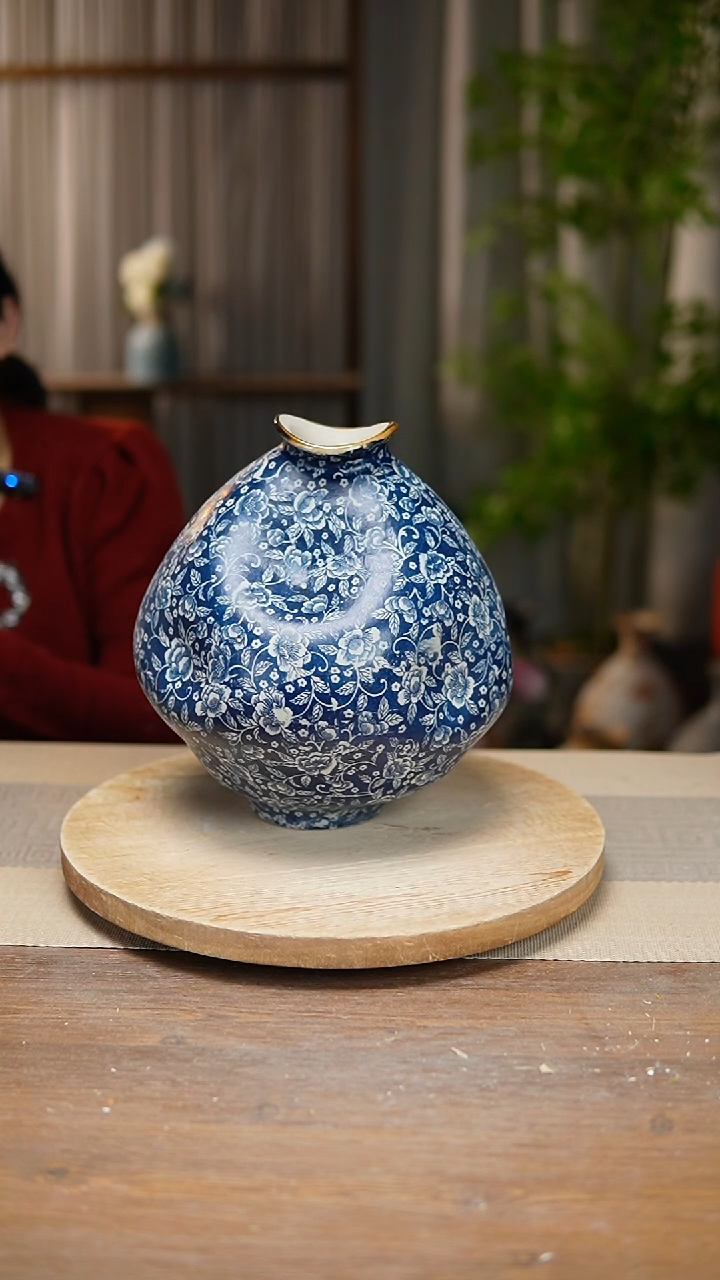 【闪购商品】陶瓷  花器青花瓷芙蓉花大肚