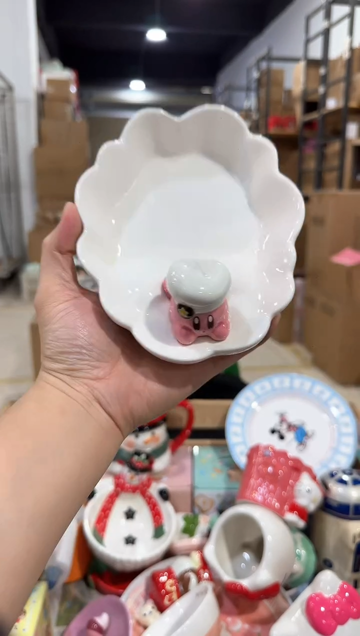 瓷片星之卡比花边盘