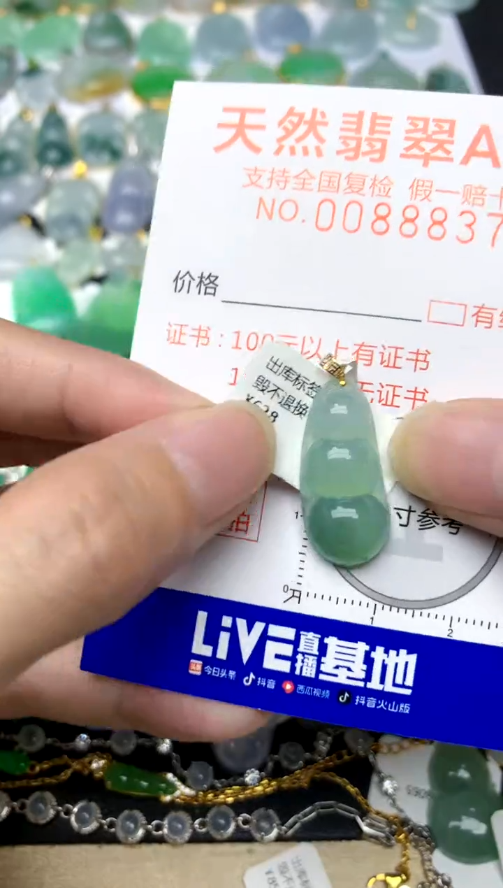 颈饰18K金镶嵌翡翠天然A货翡翠
