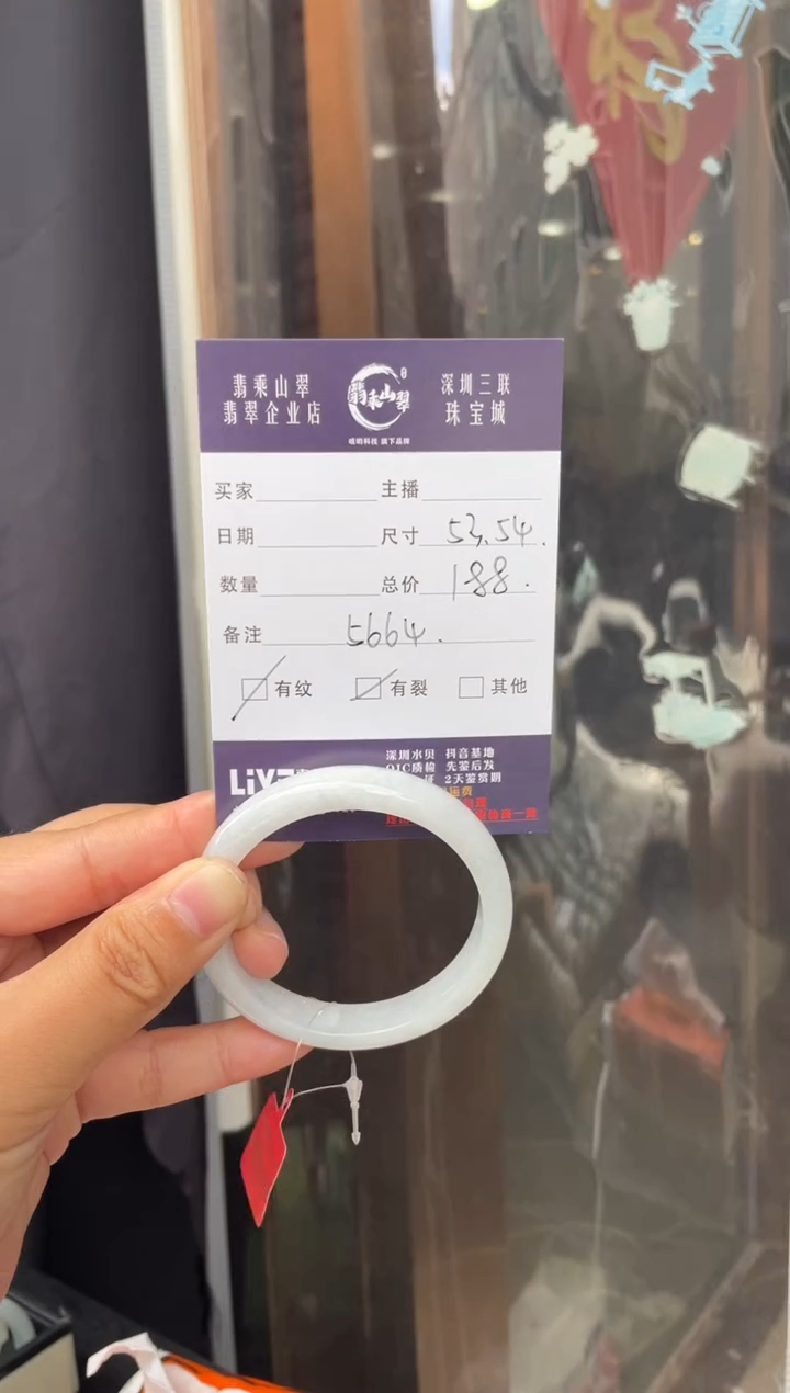 未镶嵌手镯翡翠L 53-54正圈 5664