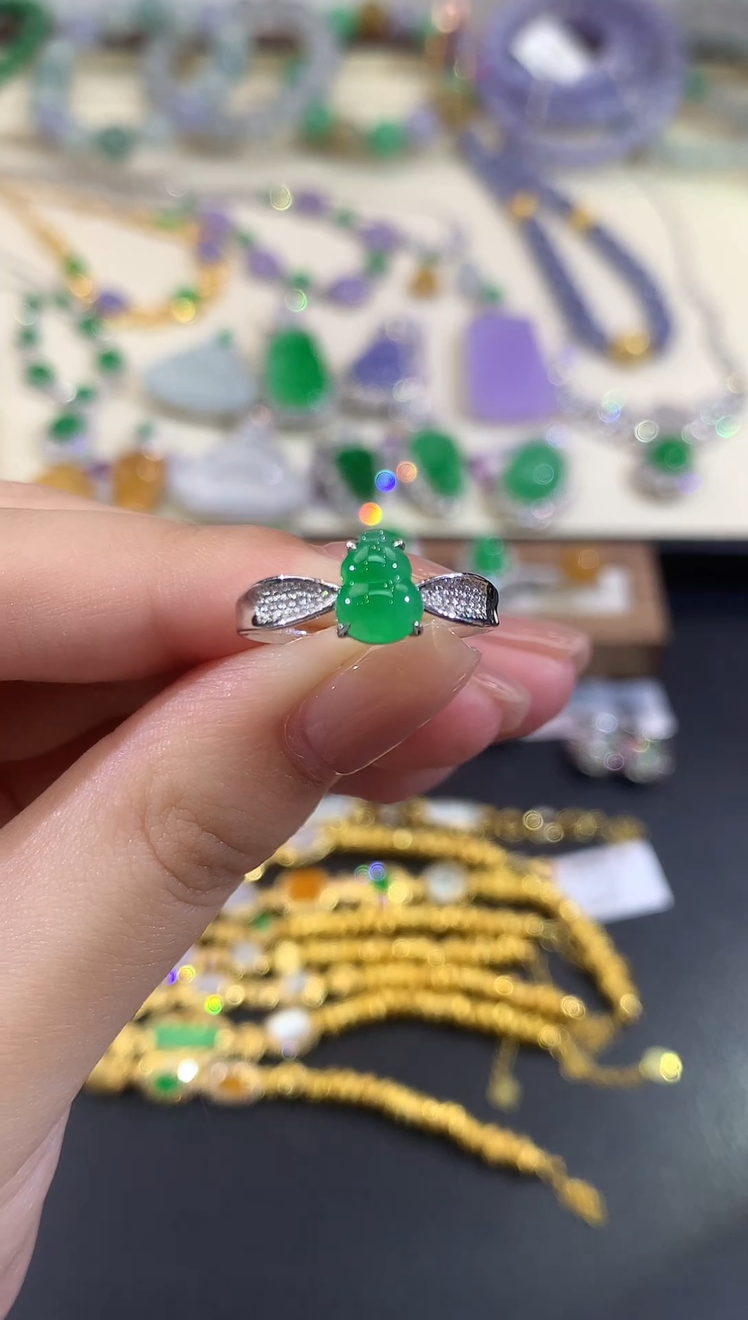 颈饰18K金镶嵌翡翠171-戒指