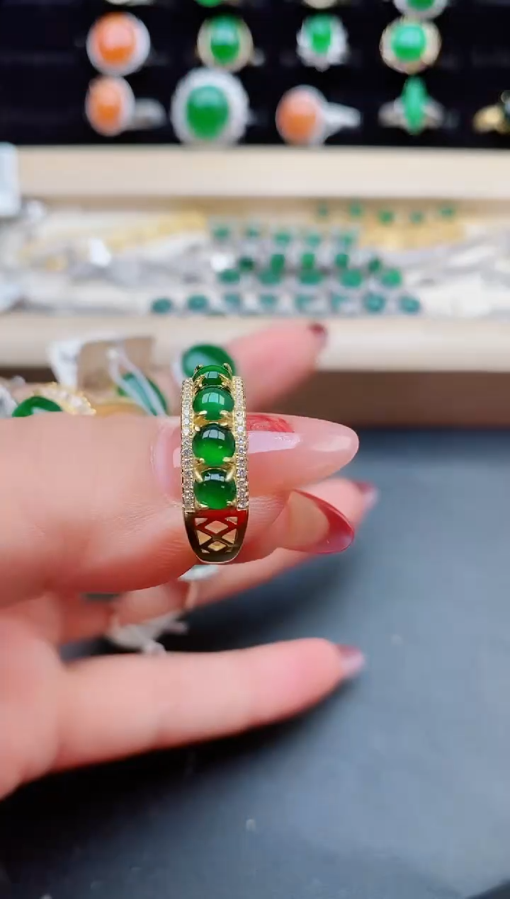 【闪购商品】翡翠戒指银S925镶嵌0580550