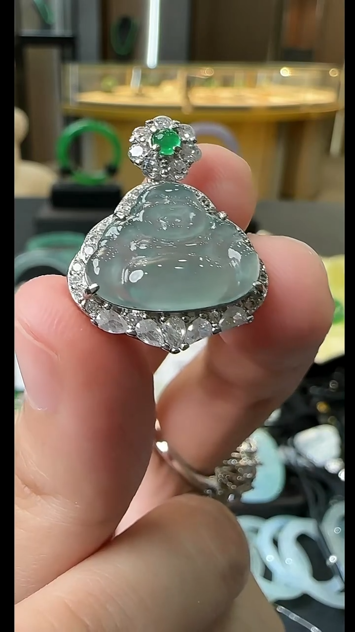 吊坠(不含链)合金翡翠天然A货翡翠LB09佛公吊坠多样性发一
