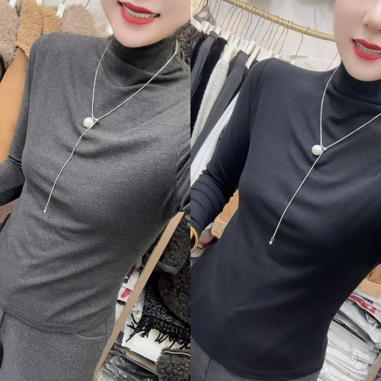 精品寸领打底衫 长袖秋冬