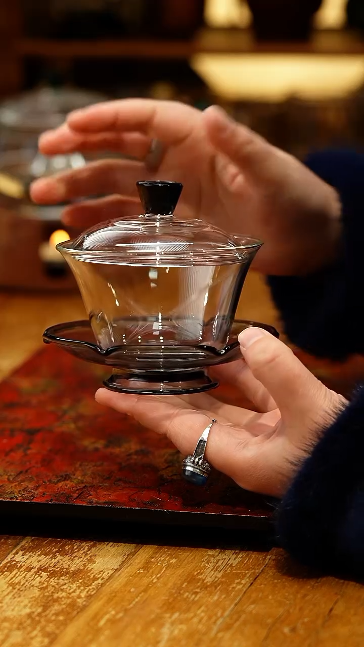 【闪购商品】禾器/荷叶盖碗/浅黑色/定制版